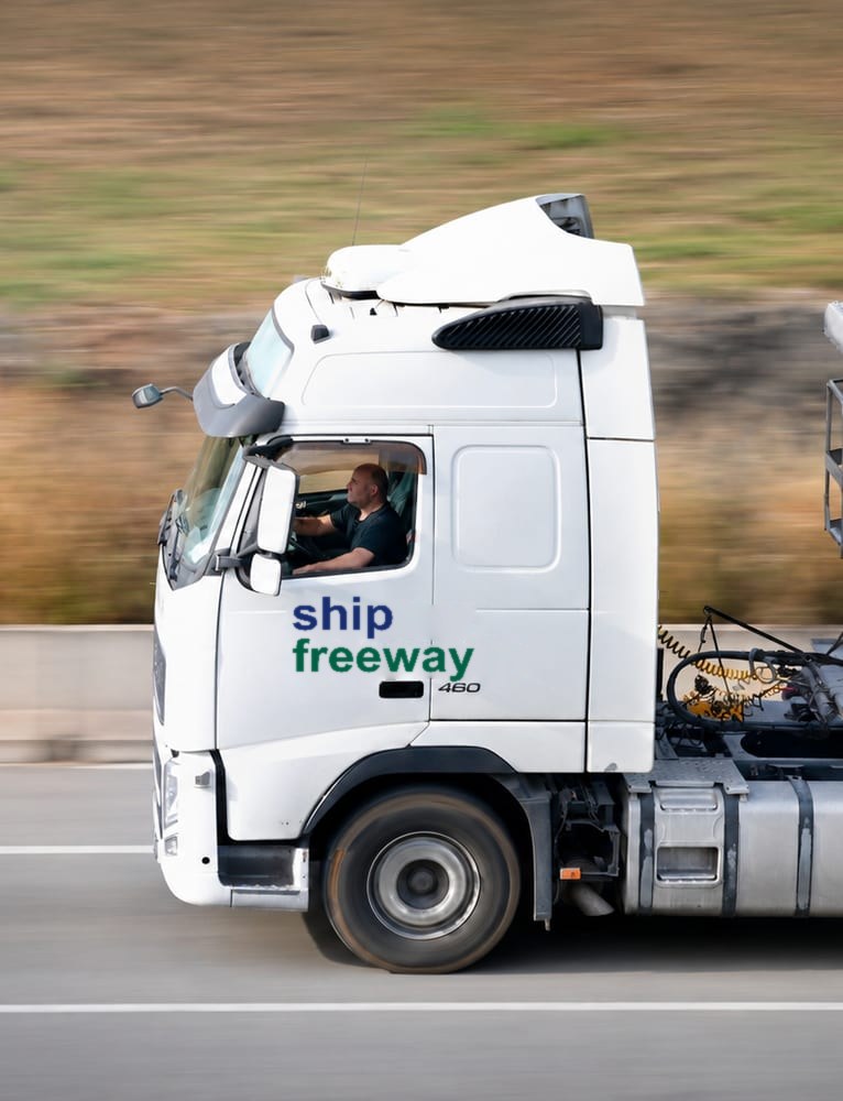 A ShipFreeway truck under way on the motorway